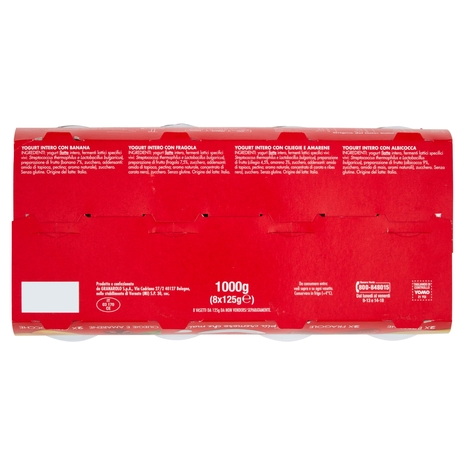 Yomo Yogurt Banane, Fragole, Ciliegie e Amarene, Albicocche 8 x 125 g